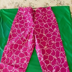 Jones New York Pink and White Floral Pants
